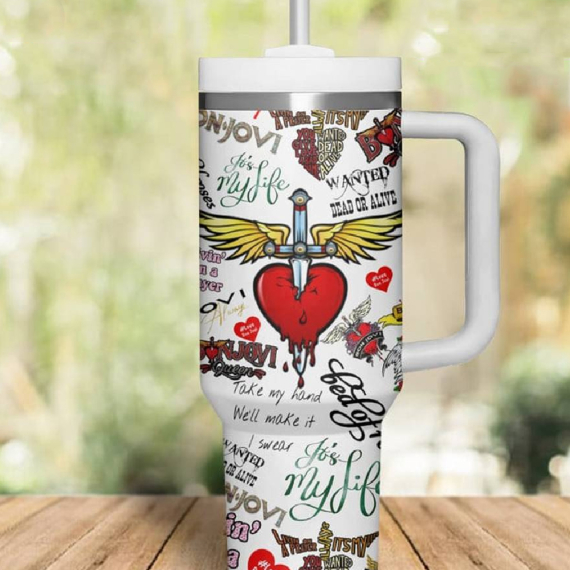 Bon Jovi Its My Life Gift for her,him, Birthday Xmas Halloween Gift 30oz or 40oz Tumbler LN