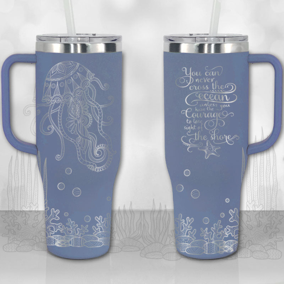 Jellyfish Ocean Motivational Quote  30oz or 40oz Tumbler with Handle, Best Gifts NVA