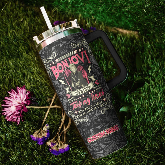 Bon Jovi Full Black Customized 30oz or 40 Oz Tumbler HG