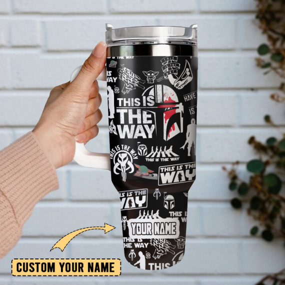 This Is The Way Mandalorian TV Series Custom 30oz or 40oz Quencher Stainless Steel Tumbler With Handle, Best Gift Idea NVA