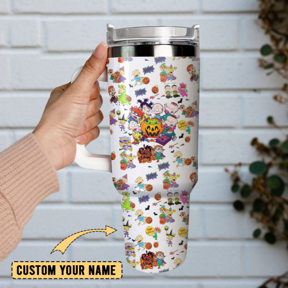 Nickelodeon Rugrats Halloween Cartoon Custom  Quencher 30oz or 40oz Stainless Steel Tumbler With Handle,  Best gifts for Friend Family NVA