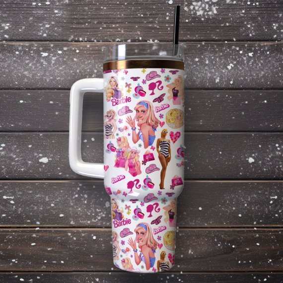Barbie Fashion Doll Toy Custom  Quencher 30oz or 40oz Stainless Steel Tumbler With Handle,  Best gifts for Friend Family NVA