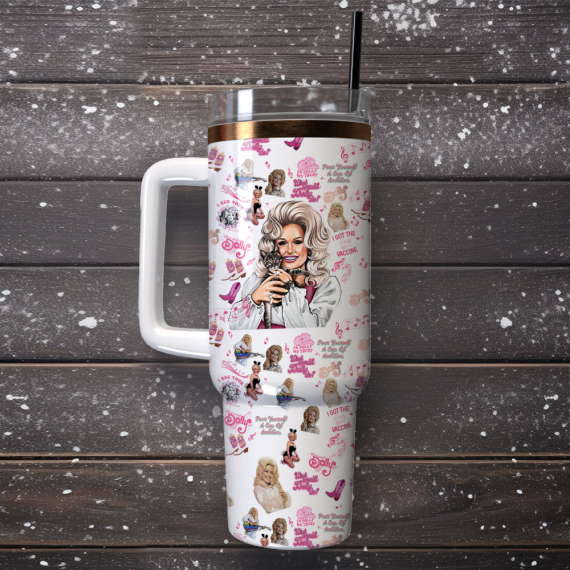 Dolly Parton Singer Song Writer Custom  Quencher 30oz or 40oz Stainless Steel Tumbler With Handle,  Best gifts for Friend Family NVA