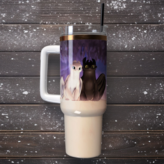 Toothless How to Train Your Dragon Custom  Quencher 30oz or 40oz Stainless Steel Tumbler With Handle,  Best gifts for Friend Family NVA