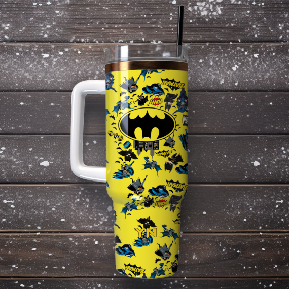 Batman DC Comics Superhero Films Custom 30oz or 40oz Quencher Stainless Steel Tumbler With Handle, Best Gift Idea NVA, Best Gift Idea NVA