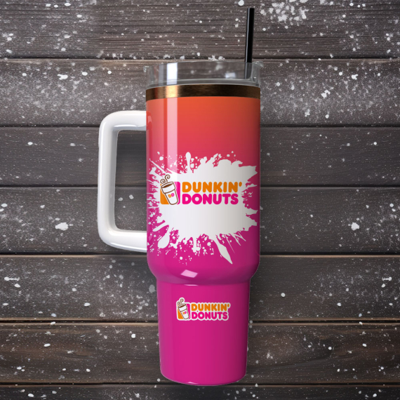 Dunkin Donuts Food Custom Quencher 30oz Or 40oz Stainless Steel Tumbler With Handle HG