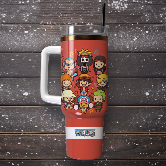 One Piece Anime Cartoon Custom  30oz or 40oz Quencher Tumbler Cup, Best Gift Idea NVA
