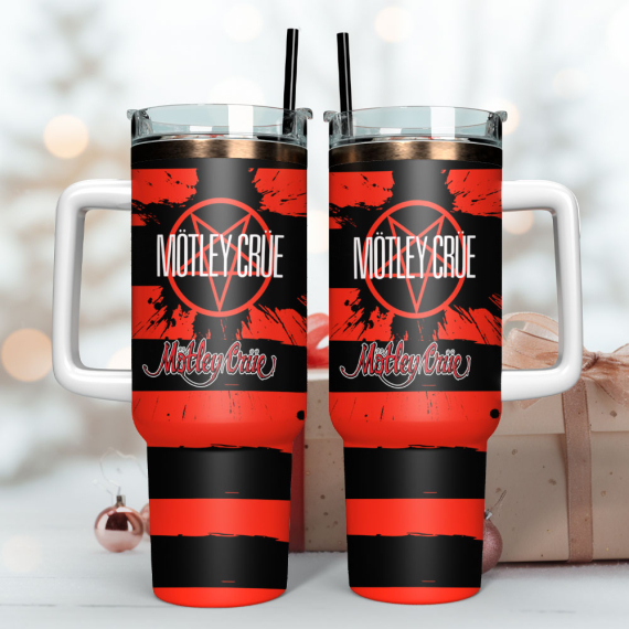 Motley Crue Music Custom Stanley Quencher 30oz or 40oz Stainless Steel Tumbler With Handle HG