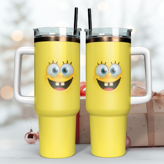 SpongeBob SquarePants Cartoon Custom  30oz or 40oz Quencher Tumbler Cup, Best Gift Idea NVA