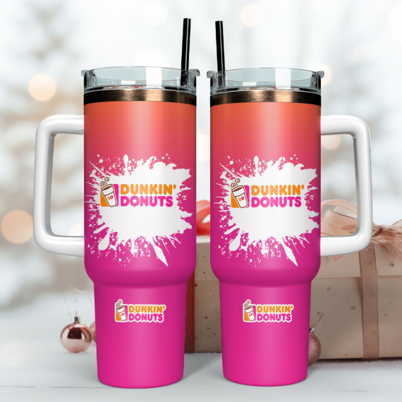 Dunkin Donuts Food Custom Quencher 30oz Or 40oz Stainless Steel Tumbler With Handle HG