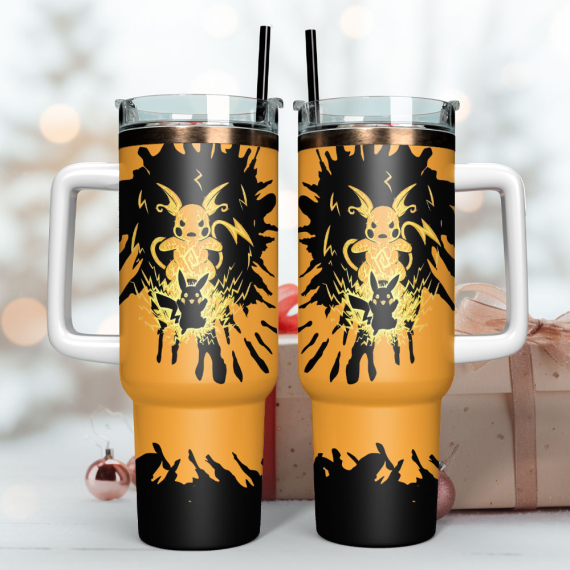 Raichu Pokemon Anime Custom Quencher 30oz Or 40oz Stainless Steel Tumbler With Handle HG