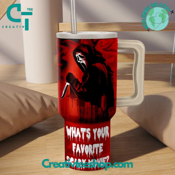 Scream Whats Your Favourite Scary Movie Gift for Her, Him on Birthday Xmas 30oz or 40oz Tumbler LN