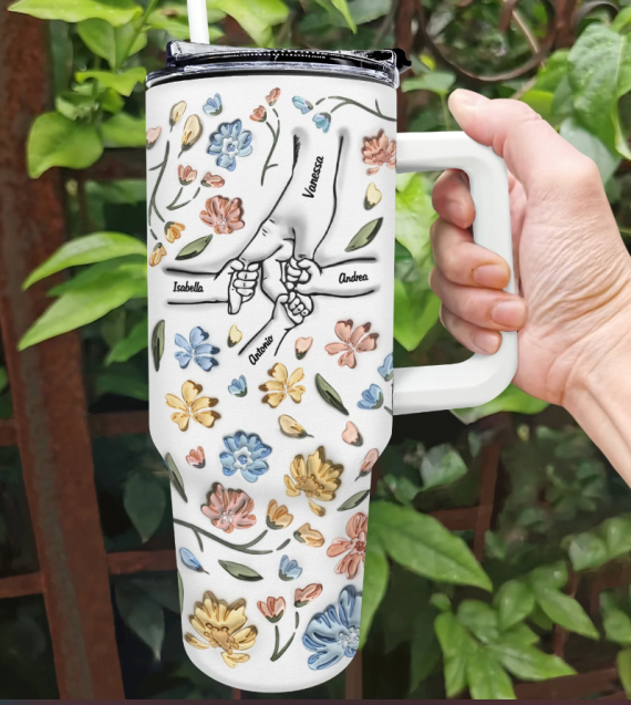 Custom Tittle And Kids Name Mother's Day Gift For Mom, Dad , Gramdma, Nana  30oz or 40oz Tumbler Tumbler With Handle HG newchi