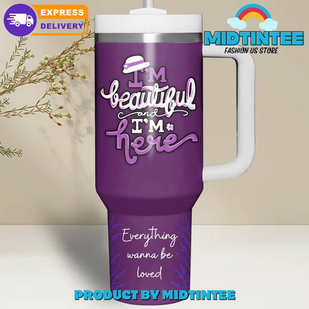 The Color Purple Im Beautiful Im Here Gift for her,him, Birthday Xmas Halloween Gift 30oz or 40oz Tumbler LN