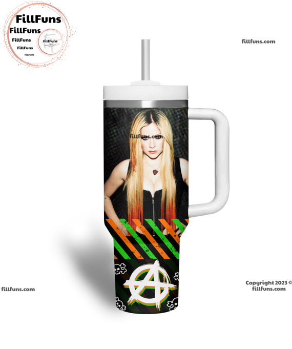 Avril Lavigne Greatest Hits Tour Music Custom Quencher 30oz or 40oz Stainless Steel Tumbler HG With Handle
