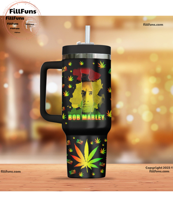Bob Marley Music Custom Quencher 30oz or 40oz Stainless Steel Tumbler HG With Handle