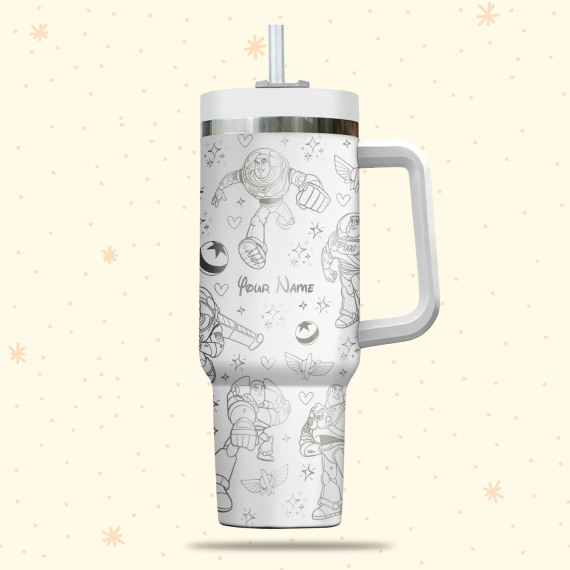 Buzz Lightyear Toy Story Disney Cartoon  30oz or 40oz Quencher Stainless Steel Tumbler With Handle, Best Gift Idea NVA