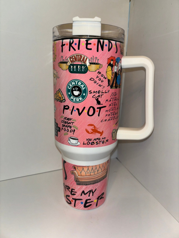 Friends TV Series Custom Quencher 30oz or 40oz Stainless Steel Tumbler With Handle, Best Gifts NVA