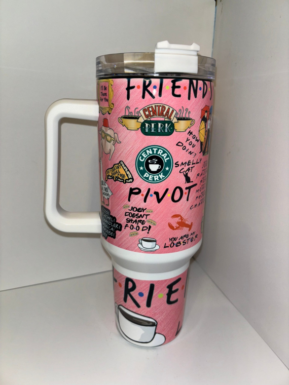 Friends TV Series Custom Quencher 30oz or 40oz Stainless Steel Tumbler With Handle, Best Gifts NVA