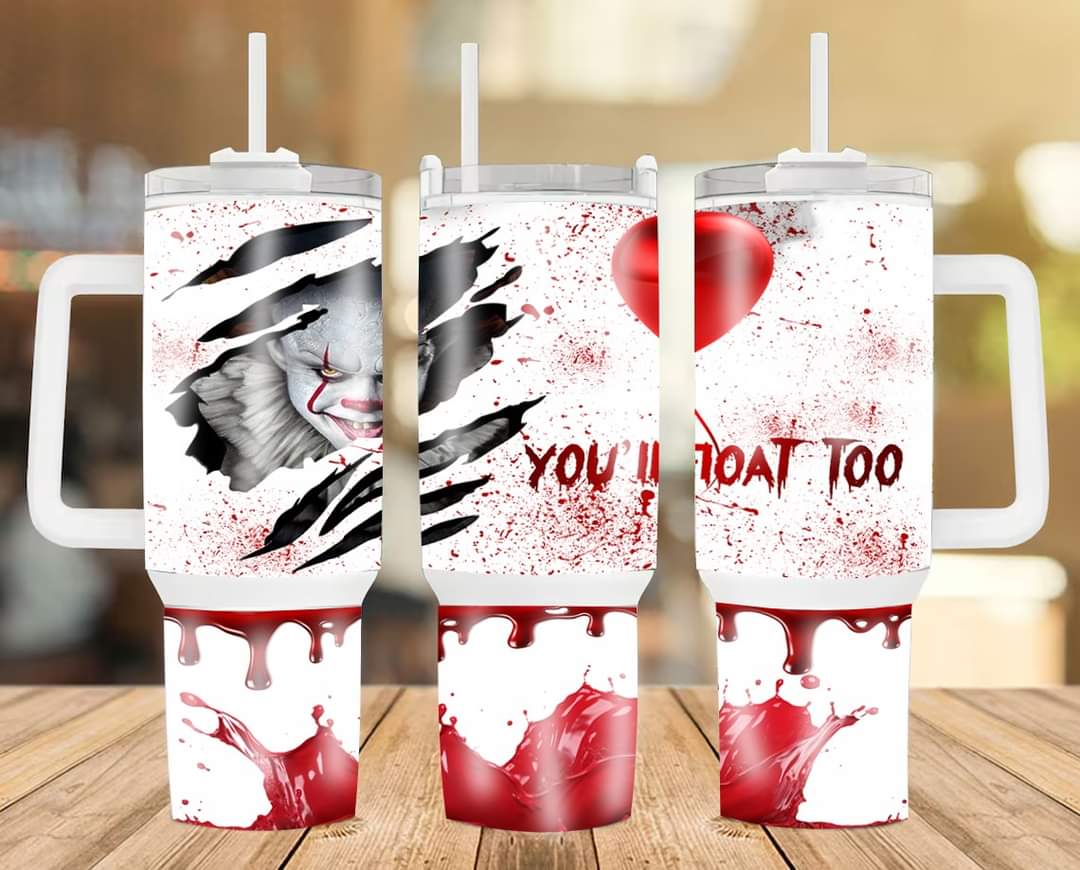 Halloween Pennywise IT Movies 30oz or 40oz Quencher Tumbler Stainless Steel, Best Gifts NVA