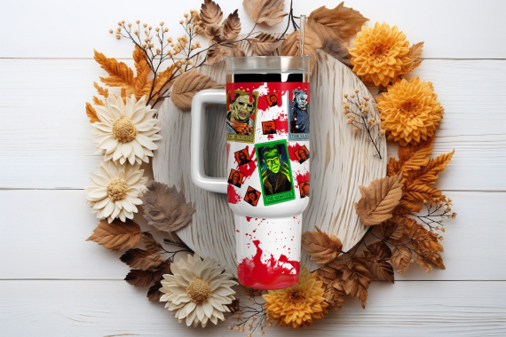 Horror Movie Characters Movies Custom   Quencher 30oz or 40oz Stainless Steel Tumbler With Handle HG