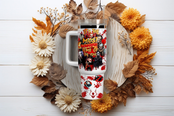 Horror Movie Characters Movies Custom   Quencher 30oz or 40oz Stainless Steel Tumbler With Handle HG