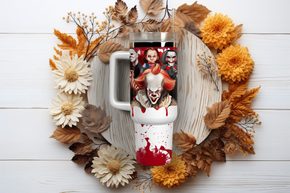 Horror Movie Characters Movies Custom   Quencher 30oz or 40oz Stainless Steel Tumbler With Handle HG