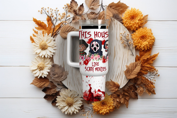 Horror Movie Characters Movies Custom   Quencher 30oz or 40oz Stainless Steel Tumbler With Handle HG