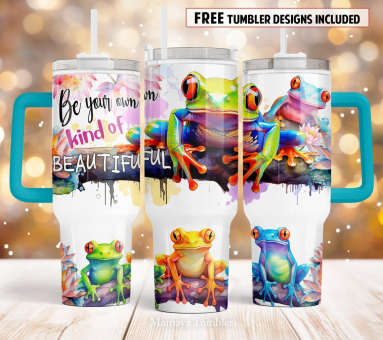 Be your own kind of beautiful 30oz or 40oz Quencher Tumbler Gift For Her Him Birthday Gift LN Funny frogs flower Motivation newchi