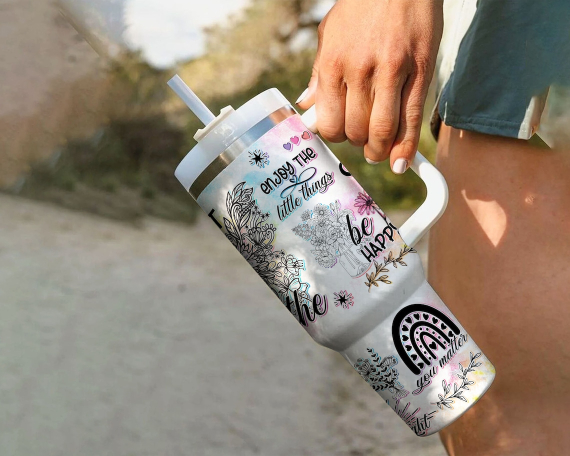 Affirmations Tumbler Butterflies Inspirational Quotes s Positive 30oz or 40oz Tumbler Summer Quencher Tumbler Gift For Her Him Birthday Gift LN