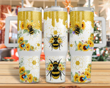 Bee 30oz or 40oz Quencher Tumbler Gift For Her Him Birthday Gift LN Flowers Let It Bee Gift newchi