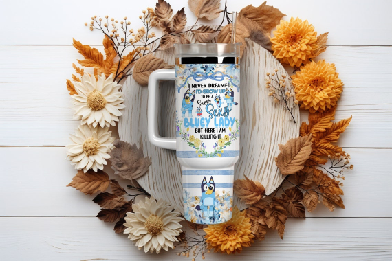 Sexy Bluey Lady Cartoon 30oz or 40oz Quencher Tumbler LN Bluey And Friends