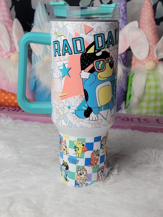 Bluey Rad Dad Cartoon 30oz or 40oz Tumbler HG