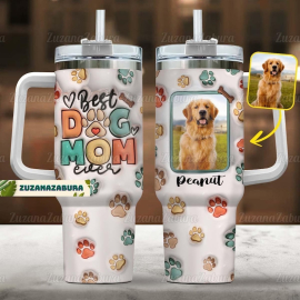 il_794xN.5913632282_9xx9.jpg Best Dog Mom Ever Custom Photo Dog Dog Mom 30oz or 40oz Tumbler Tumbler With Handle HG newchi