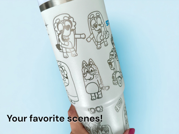 Simple Modern Trek Bluey Grannies Tumbler Cup Laser Engraved 30oz or 40oz Tumbler with Handle, Birthday Anniversary Tumbler Gift HFN