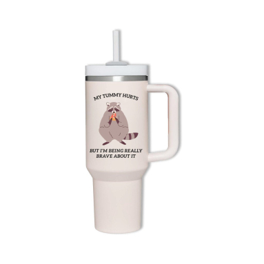 30oz or 40 oz funny raccoon tumbler, raccoon meme gift, my tummy hurts merch, 30oz or 40oz travel mug for him, viral raccoon gift for her, Coffee tumbler HFN