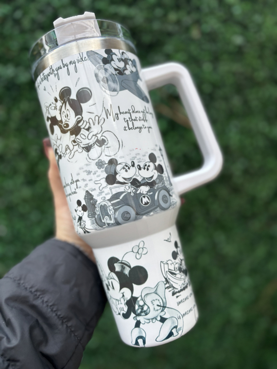 Mickey Mouse| Valentines Day Tumbler Gift| 30oz or 40oz Tumbler with handle, Birthday Anniversary Gift for Disney fan HFN