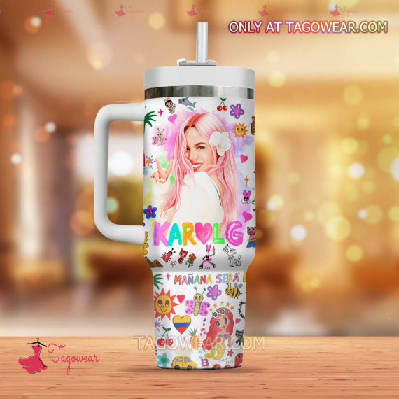 Karol G Music Custom Quencher 30oz or 40oz Stainless Steel Tumbler HG With Handle