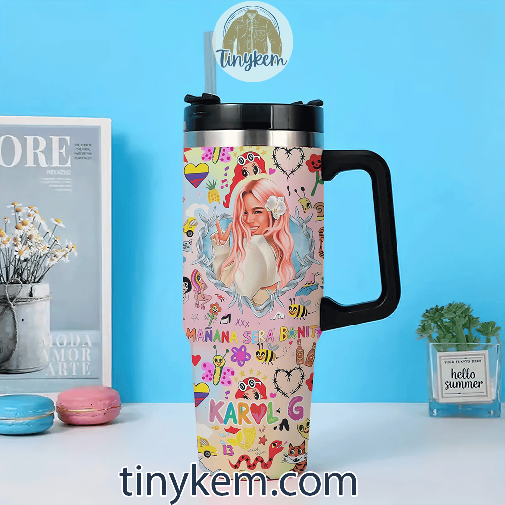 Karol G Starbucks Coffee Music Custom Quencher 30oz or 40oz Stainless Steel Tumbler HG With Handle