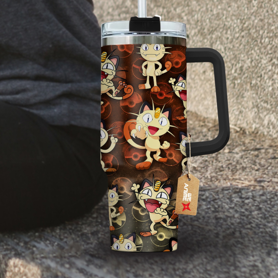 Meowth Pokemon Anime Custom Quencher 30oz Or 40oz Stainless Steel Tumbler With Handle HG