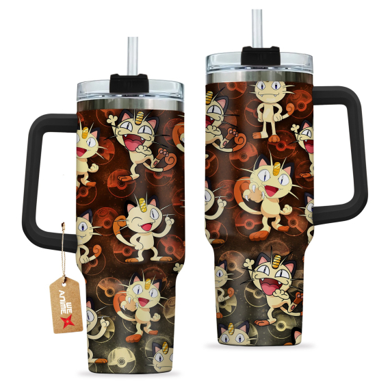 Meowth Pokemon Anime Custom Quencher 30oz Or 40oz Stainless Steel Tumbler With Handle HG