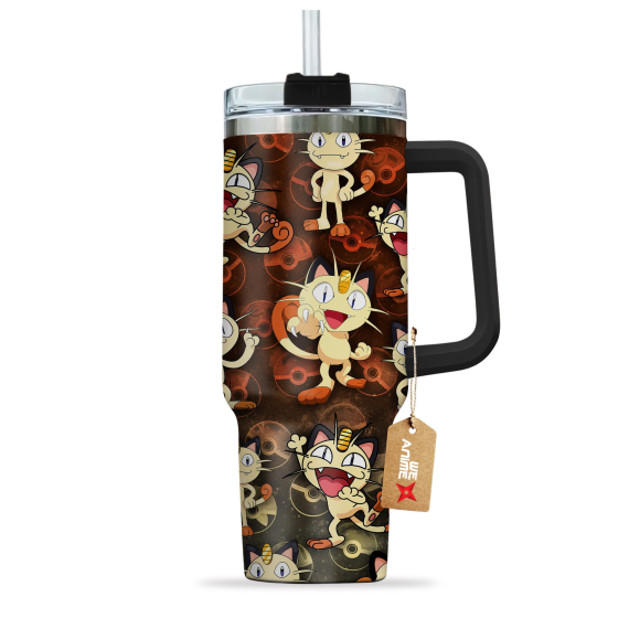 Meowth Pokemon Anime Custom Quencher 30oz Or 40oz Stainless Steel Tumbler With Handle HG