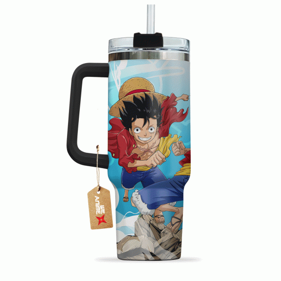 Monkey D. Luffy One Piece Anime Custom 30oz or 40oz Quencher Stainless Steel Tumbler With Handle, Best Gift Idea NVA, Best Gift Idea NVA