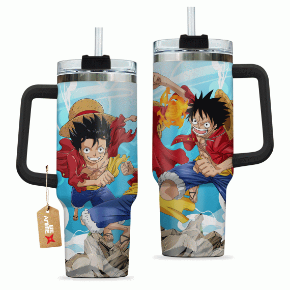 Monkey D. Luffy One Piece Anime Custom 30oz or 40oz Quencher Stainless Steel Tumbler With Handle, Best Gift Idea NVA, Best Gift Idea NVA