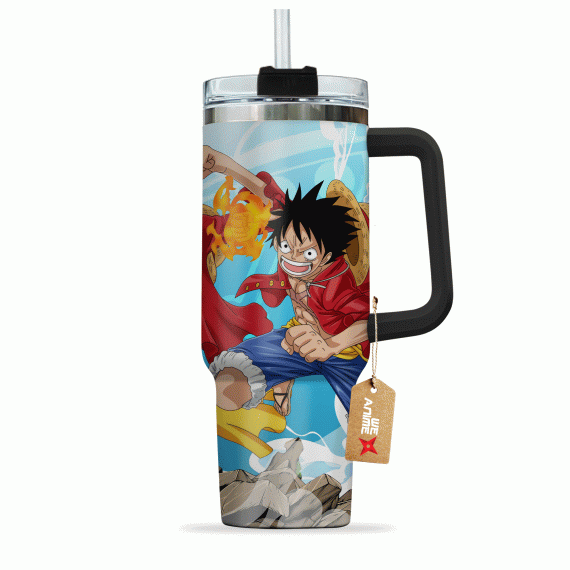 Monkey D. Luffy One Piece Anime Custom 30oz or 40oz Quencher Stainless Steel Tumbler With Handle, Best Gift Idea NVA, Best Gift Idea NVA