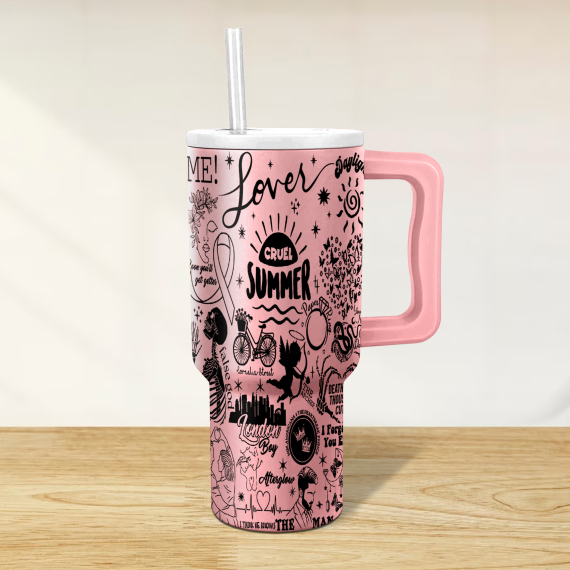 Taylor Swift Lover Album Music Custom Stanley Quencher 40oz Stainless Steel Tumbler HG With Handle