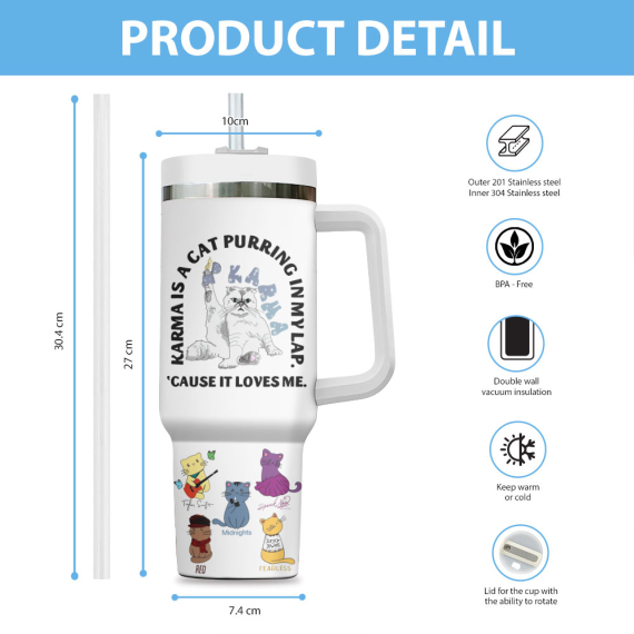 Taylor Swift Music Custom Quencher 30oz or 40oz Stainless Steel Tumbler HG With Handle
