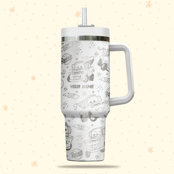 Tow Mater Cars Disney Cartoon  30oz or 40oz Quencher Stainless Steel Tumbler With Handle, Best Gift Idea NVA