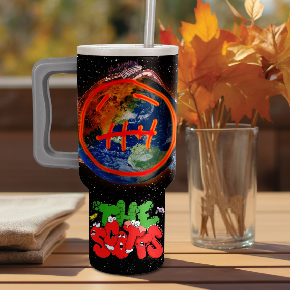 Travis Scott Music Custom Stanley Quencher 40oz Stainless Steel Tumbler HG With Handle