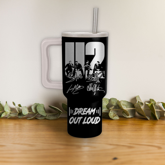 U2 Band Music Custom Stanley Quencher 40oz Stainless Steel Tumbler HG With Handle
